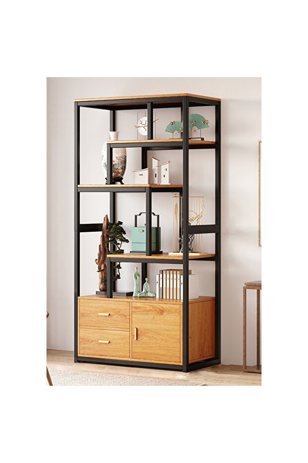 Bookshelf Space Saving Display Rack with Open Shelves for Home Office and Student Use 80 cm