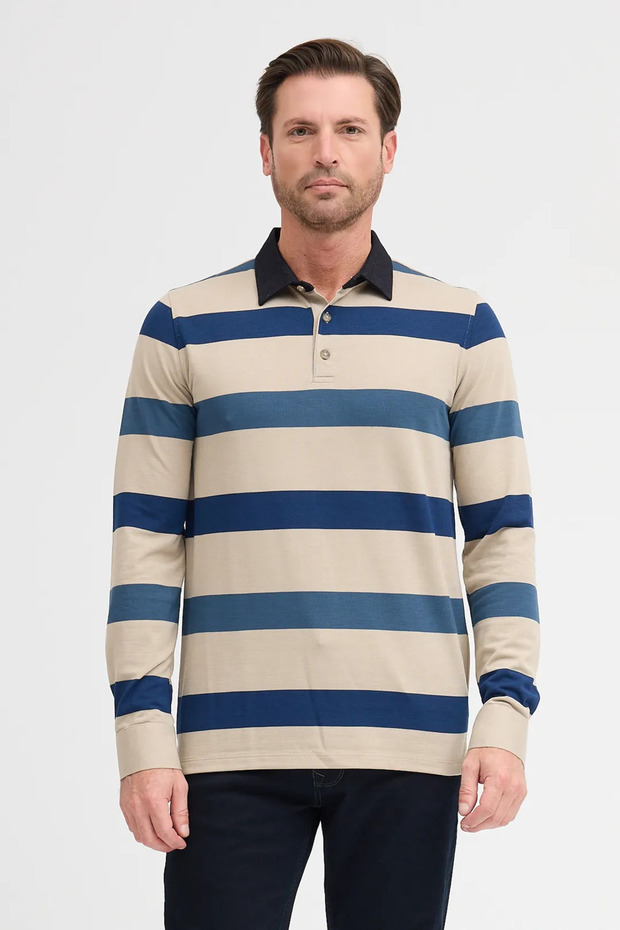 Men's Polo Neck Long Sleeve Sweatshirt