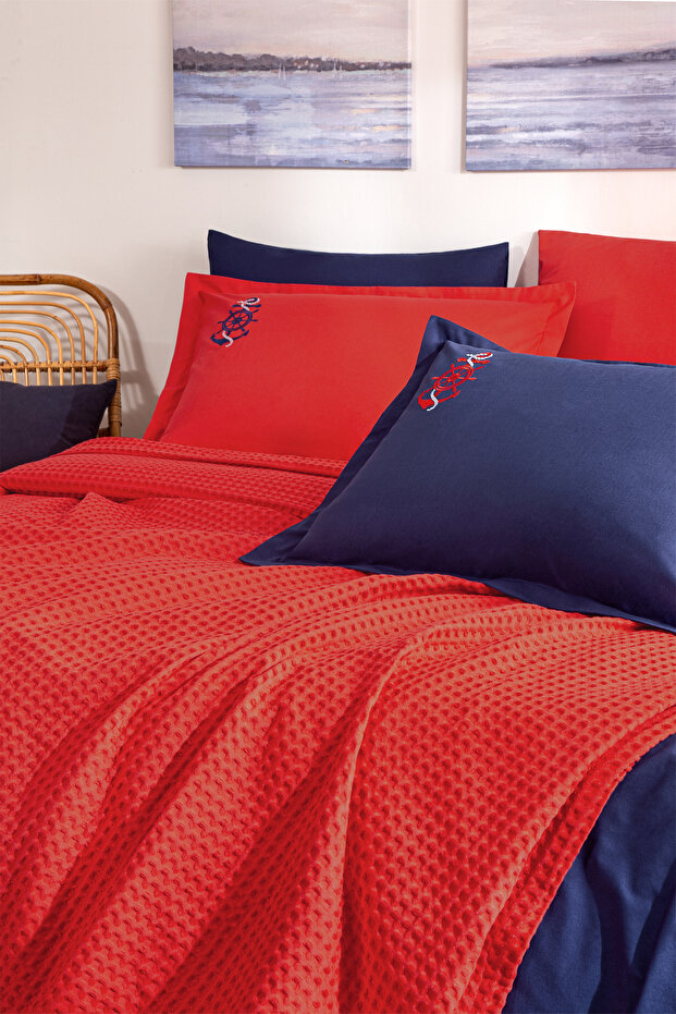 Set piqué brodat dublu Waffle - 2