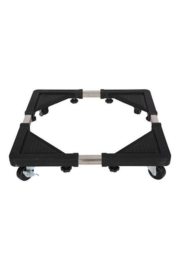 Small Black Adjustable Support with Wheels for Appliances - 1