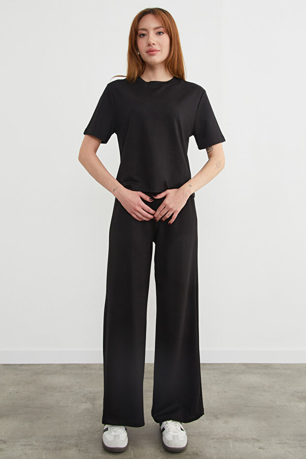 Basic Bisiket Yaka Modal Tişört - 3