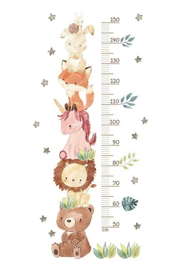 Children's Height Wall Chart,Cartoon Bedroom Wall Decoration,Cute Height Chart Stickers,Height Meas