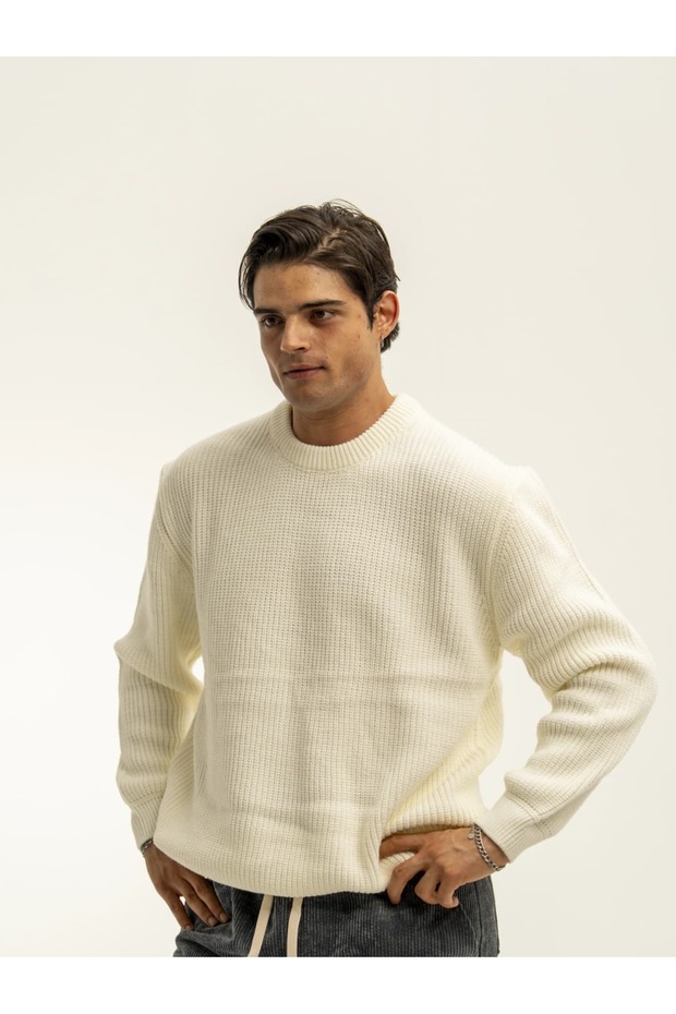 Erkek Basic Örgülü Kazak - 4