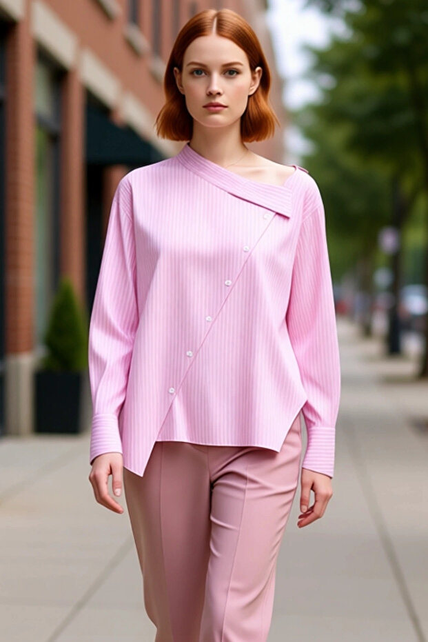 Women's Striped Woven Shirt Functional Durable Quality Comfortable Aesthetic Premium Modern