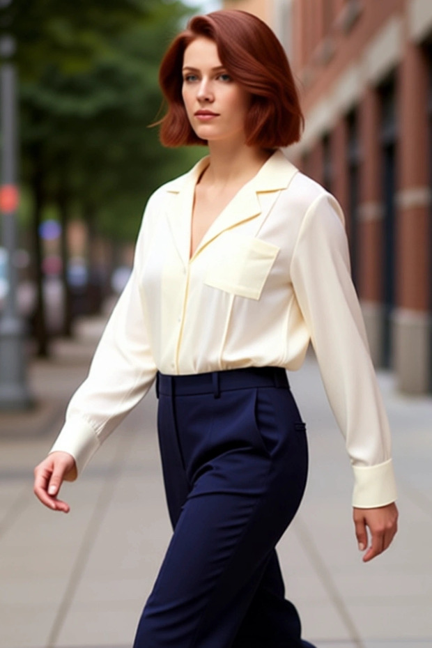 Women Shirt Collar Pocket Detail Woven Plus Size Long Sleeve Shirt Office Functional Modern