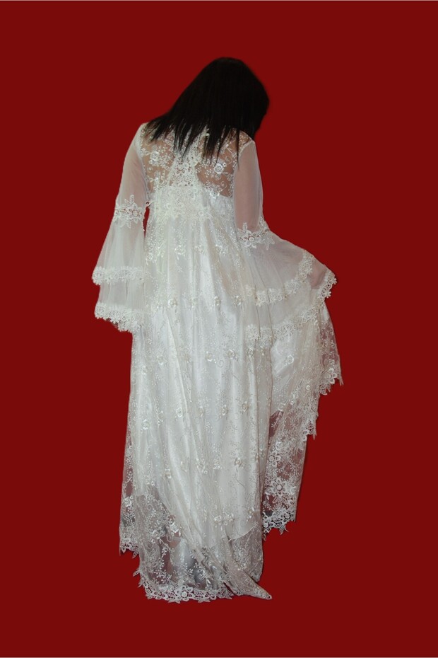 Rochie mini cu trena FLORE - 4