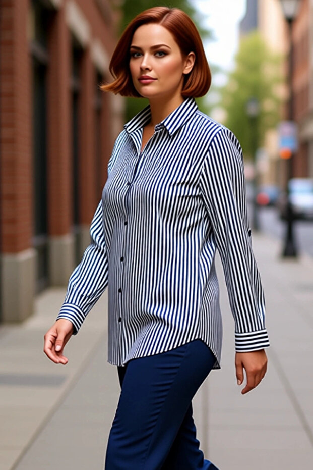 Women's Striped Oversized Shirt Functional Durable Quality Comfortable Aesthetic Premium Sports