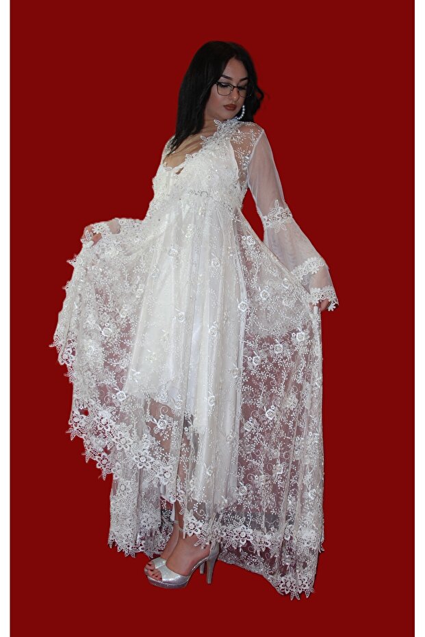 Rochie mini cu trena FLORE - 3