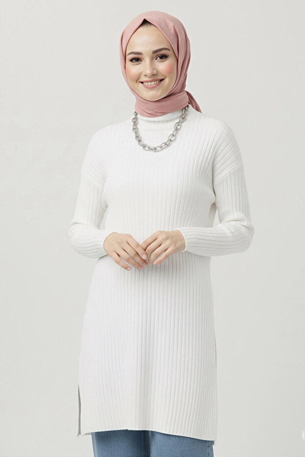 İnterlok Yırtmaçlı Tunik - 2