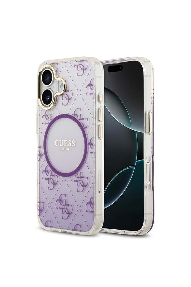 iPhone 17 Compatible Case Original Licensed M-Safe Featured 4g Patterned Glitter Silicone Cover Purple