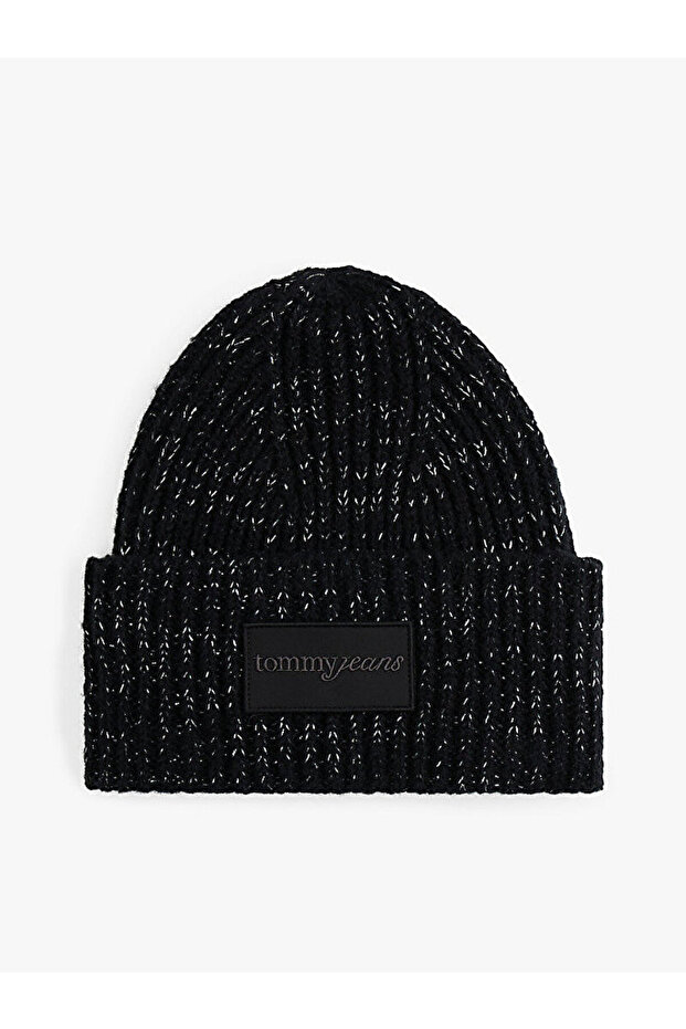 Wool Blend Metallic Beanie - 1