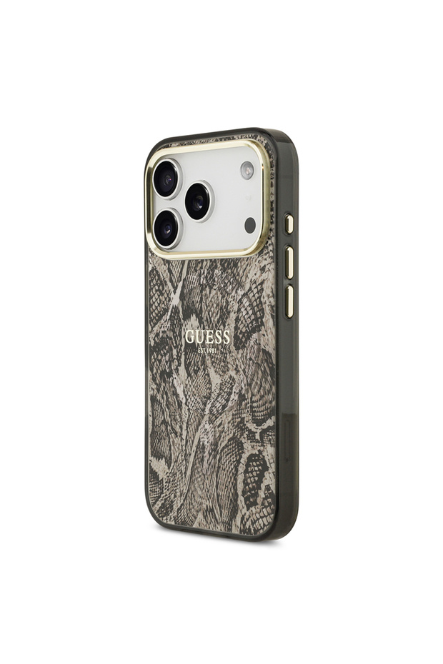 iPhone 17 Pro Max Uyumlu Kılıf Lisanslı M-safeli Yazı Logolu Python Desenli Kapak Kahverengi - 2
