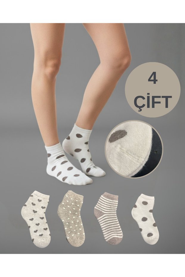 4-Piece Burun Stitch-Free Women's Towel Socks