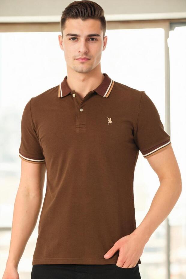 Men's 100% Cotton Short Sleeve Regular Fit Polo Collar T-Shirt