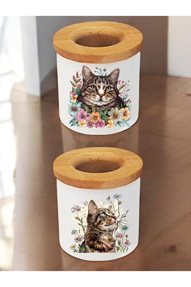 Cute Cat 2-Pack - Desk Top Pen Holder for Kids, Desk Top Organizer Pen Holder, Desk Top Pen Holder