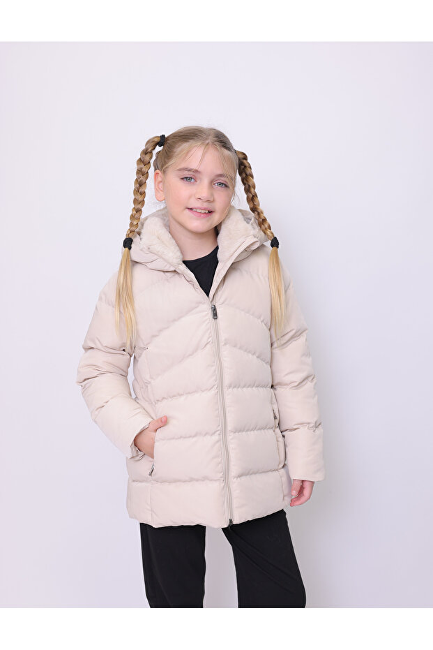 Children's coat Hooded inflatable girl's coat