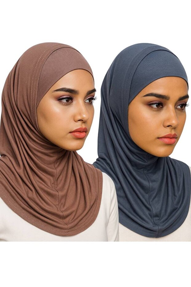 2 Pieces Hijab 2 Pieces Lycra Fabric