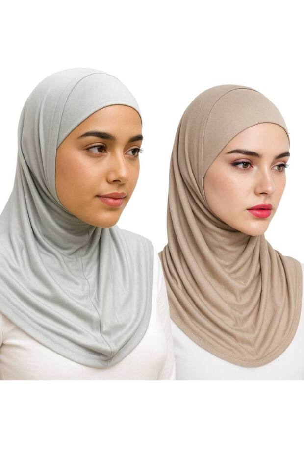 2 Pieces Hijab 2 Pieces Lycra Fabric