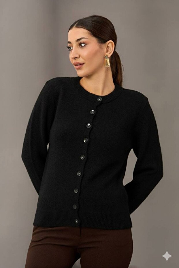 2058- Fleece-Lined Button Cardigan