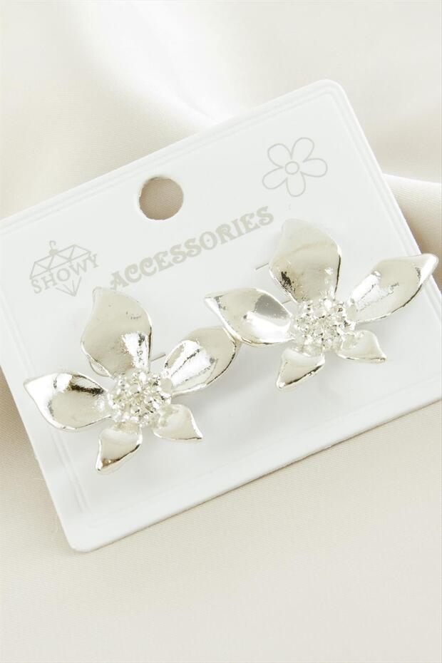 Orkide Metal Earrings Ilkel-Bjt940