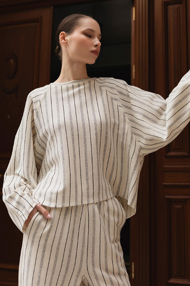 Kadın Bej Örme Sweat Pantolon Takım - 5