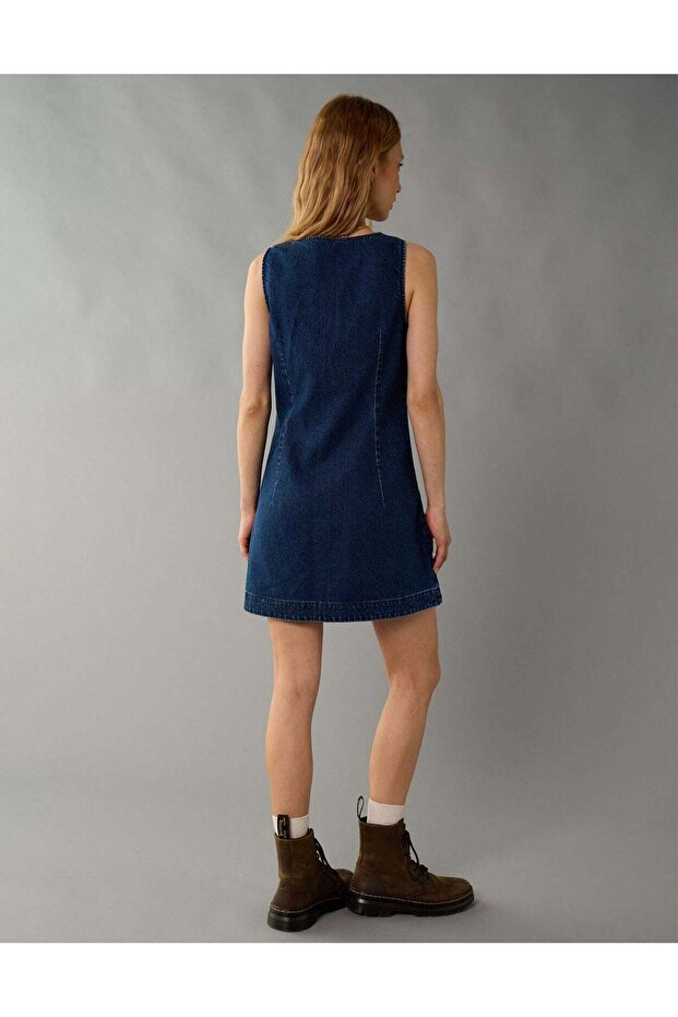 فستان قصير من AE بأزرار أمامية - 2