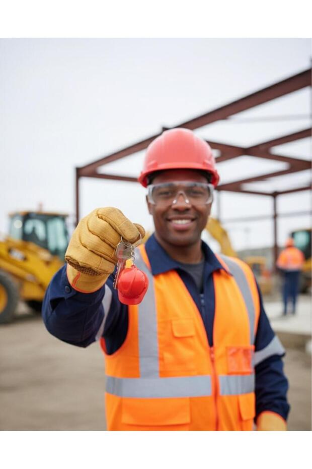 سلسلة مفاتيح خوذة حمراء - موقع البناء - 2