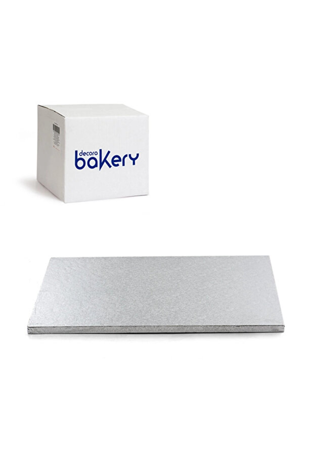 Rectangular cake plate, silver, 50x40x1.2 cm - 1