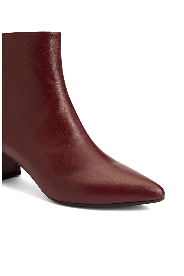 Bordo Kadın Deri Bot - 6