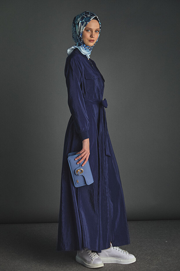 Kuşaklı Bomber Elbise - 1