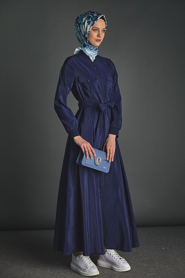 Kuşaklı Bomber Elbise - 2