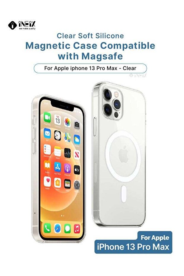 جراب مغناطيسي ناعم من السيليكون متوافق مع Magsafe لجهاز iPhone 13 Pro Max