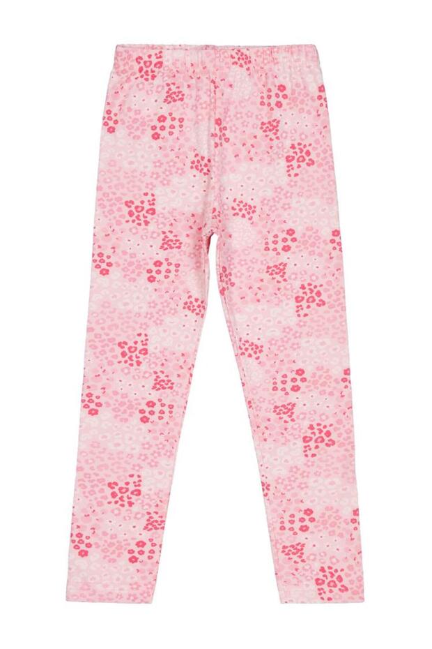 Civil Girls' Leopard Printed Leggings | Lycra Single Jersey Printed with Shardon Pattern | School Nursery and Daily Use - Pink