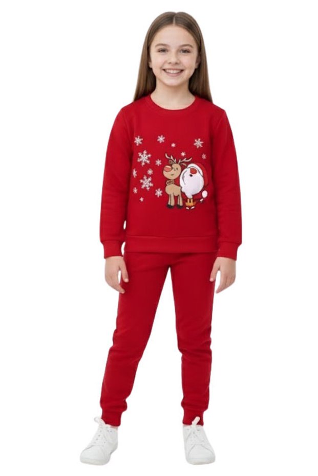 Unisex Tracksuit Set Christmas-Themed 2 Thread Ribbed