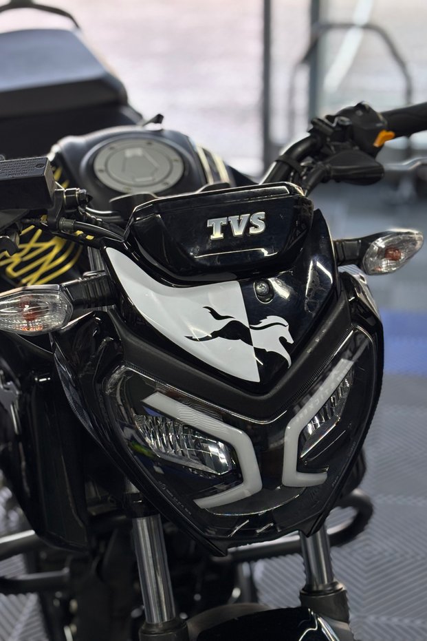 White Color Horse Pattern Head Detail Sticker for Tvs Raider