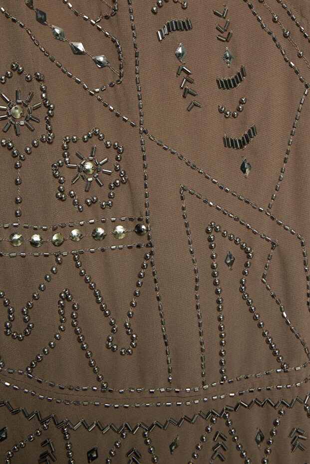 Boncuk işlemeli halter top - 7