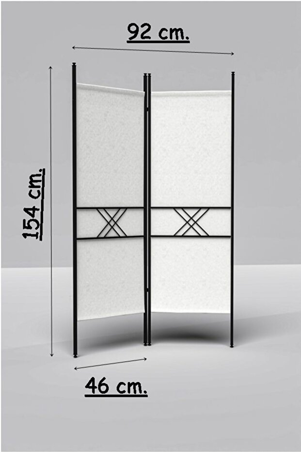 BEYAZ 2 KANAT PARAVAN 1442B - 2