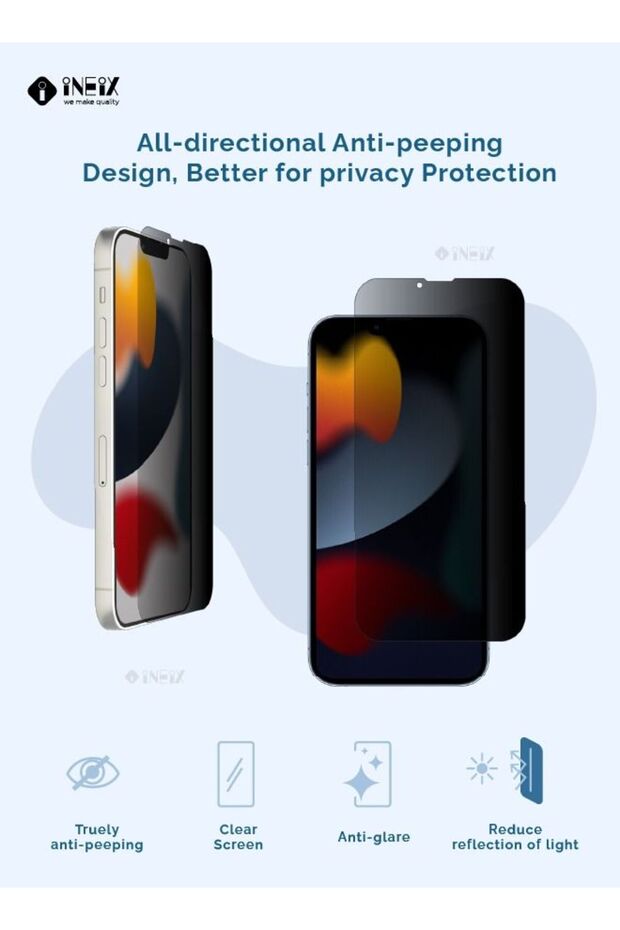 واقي شاشة كامل عالي الدقة للخصوصية لجهاز Apple iPhone 13 - 3