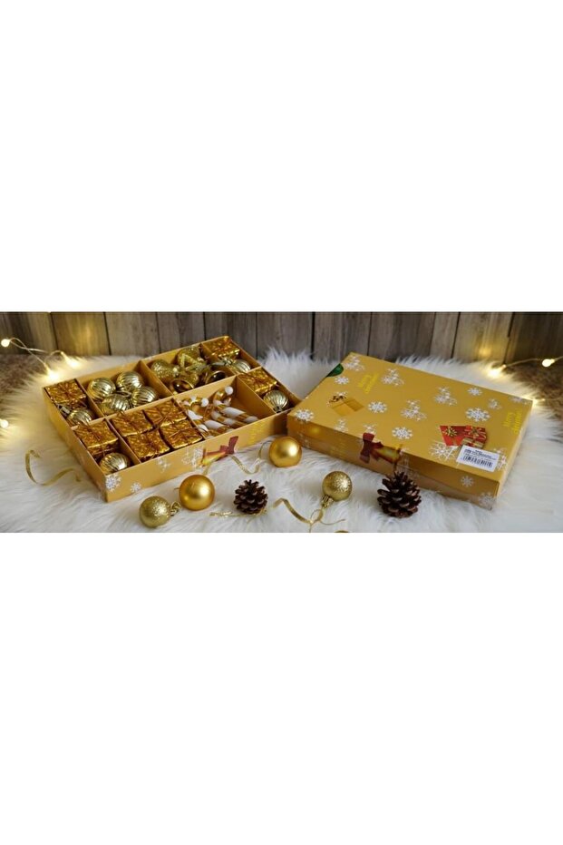 Ert-Yil-25221 New Year Tree Ornament Gold 24 Pieces Paper Boxed P/Ç/T/B