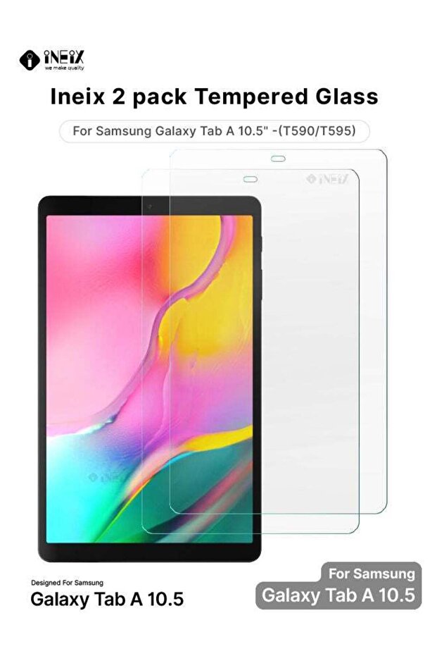 قطعتان من واقي الشاشة الزجاجي المقوى لجهاز سامسونج جالاكسي تاب A 10.5 T590،T595