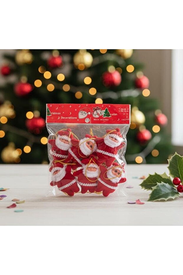 Ert-Yil-25204 New Year Christmas Santa Claus 6 Pieces