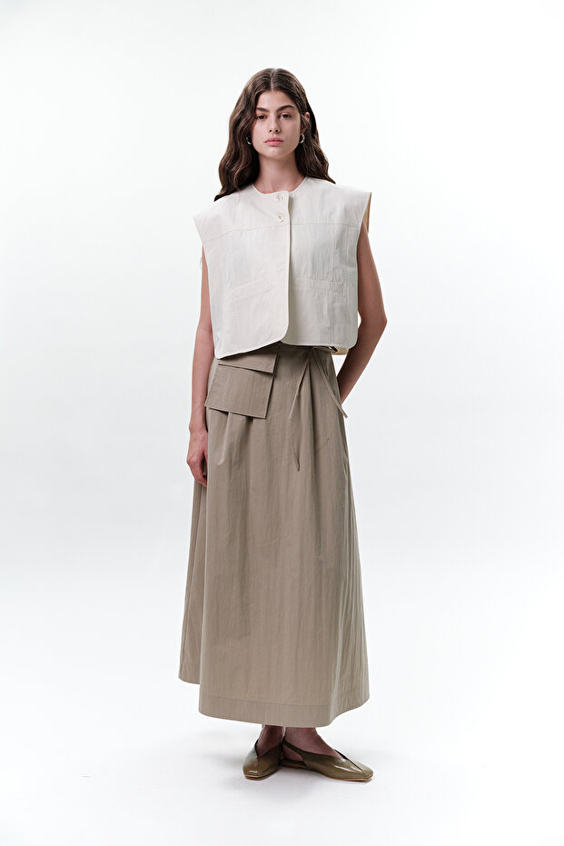 CEP DETAYLI KISA YELEK TAŞ - 7