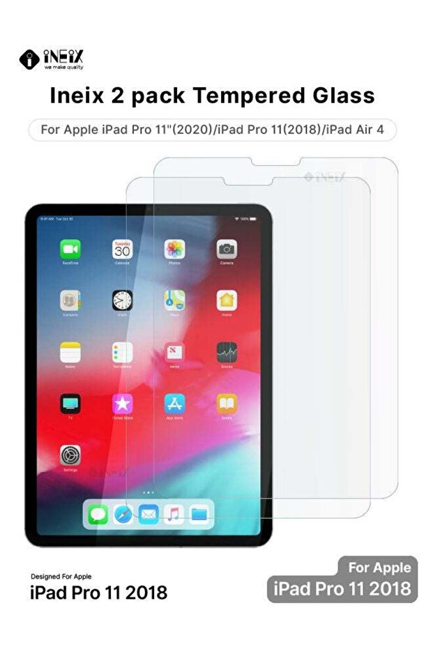 قطعتان من واقي الشاشة الزجاجي المقوى لجهاز Apple iPad Pro 11 2020،