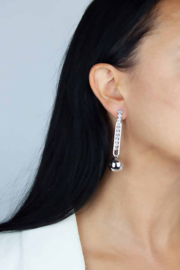 Globe Dangle Zircon Stone Earrings