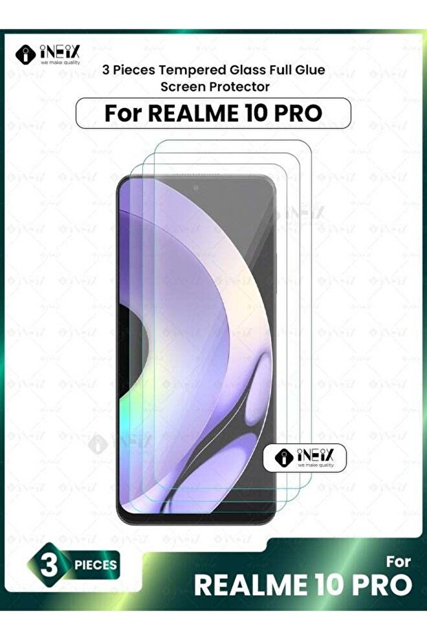 3 Pieces Tempered Glass Screen Protector For Realme 10 Pro