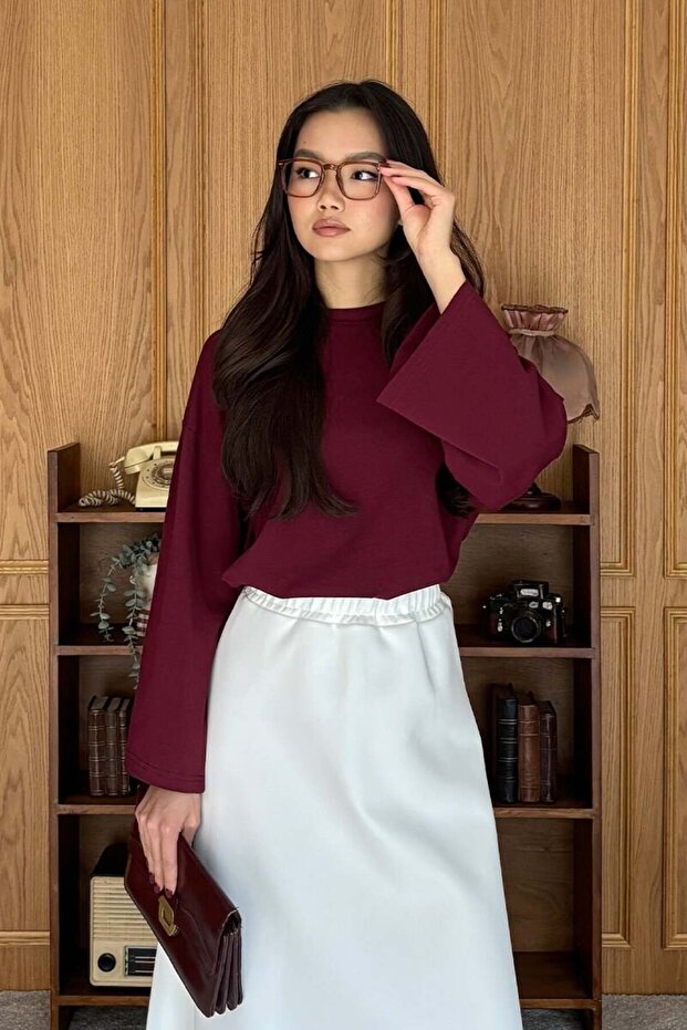Bordo Uzun Kollu Basic Body - 4