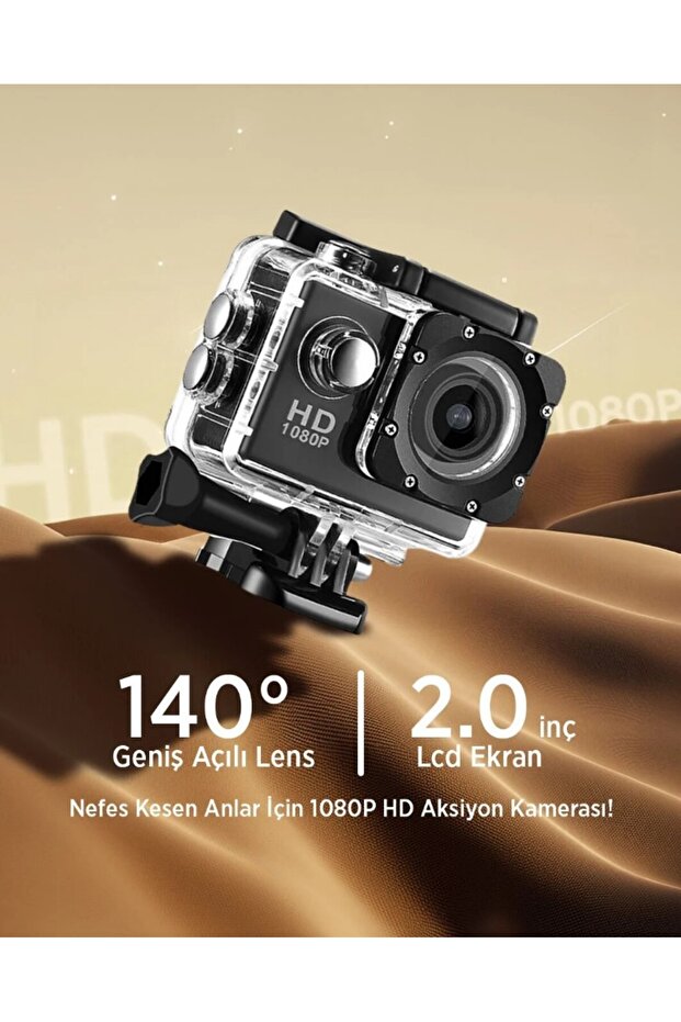 Kensa Aksiyon Kamera 1080P HD Suya Dayanıklı - 140° Geniş Açı – LCD Ekran