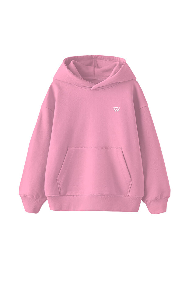 Unisex Basic Oversize Kapüşonlu Sweatshirt - 1