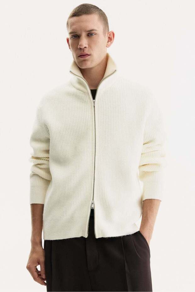 Regular Fit Zip Cardigan