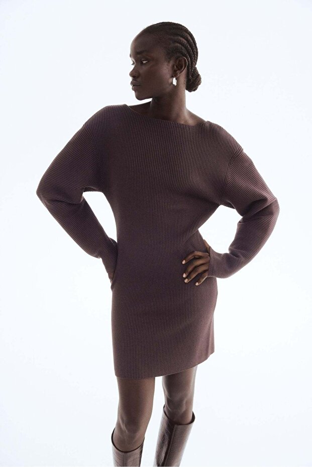 Rib-knit dress